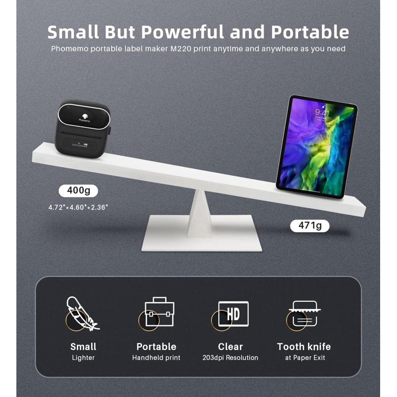 Portable Bluetooth Thermal Label Maker 3.14 Inch for Shipping & Organization