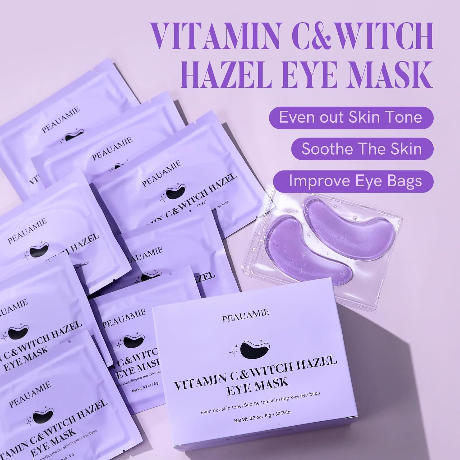 Under Eye Patches Gold and Hyaluronic Acid for puffy eyes,Rose Eye Masks for Dark Circles and Puffiness skin care Smooth Wrinkles products 30 Pairs