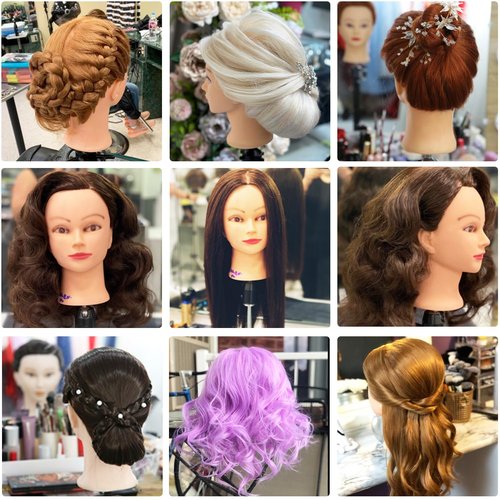 Armmu 26"-28" Mannequin Doll Head with 60% Real Hair, Hairdresser Practice Training Head Cosmetology Manikin Doll Head with 9 Tools and Clamp - #4 Brown