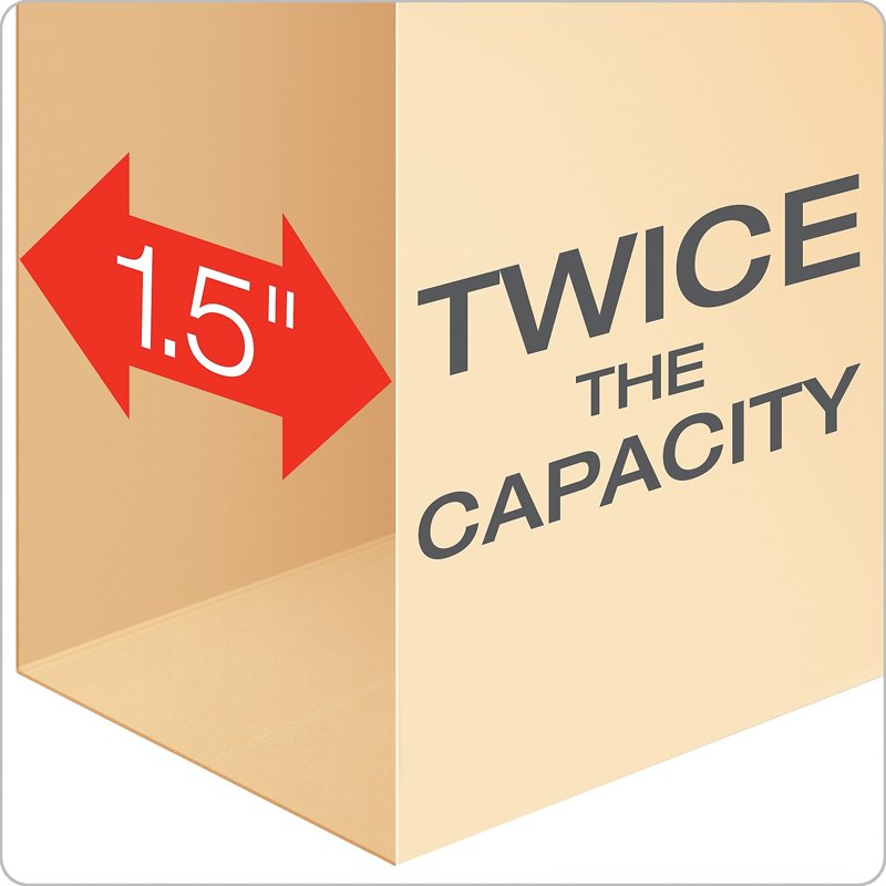 DoubleStuff Letter File Folders - Manila, 1/3 Cut, Pack of 50