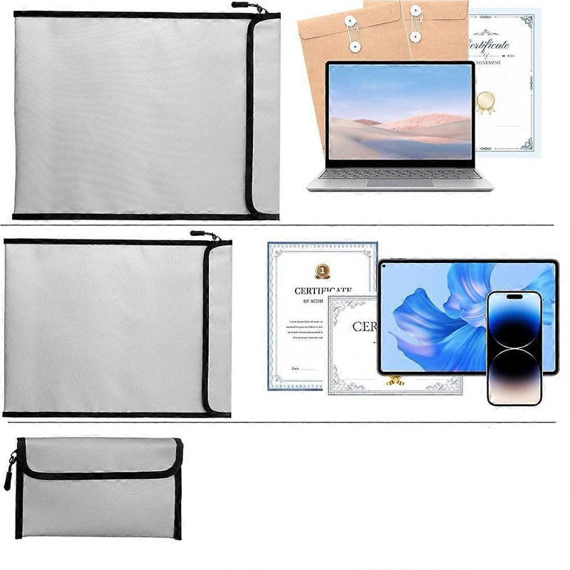 Fireproof Waterproof Document Bag Set - Fire Resistant Safe Storage Pouch