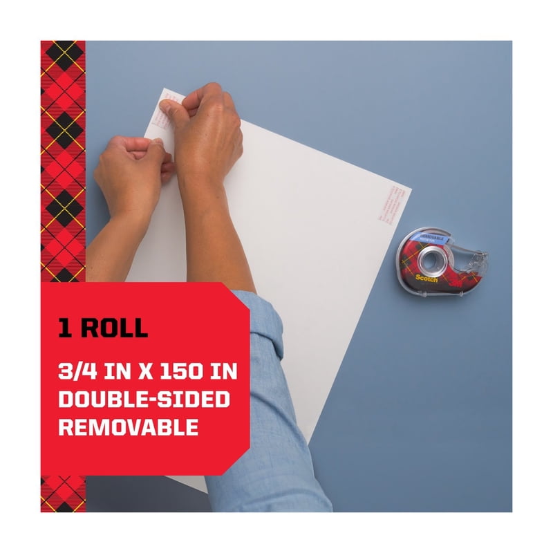 Removable Poster Tape Roll, Clear 3/4 in x 150 in for Walls & Decor