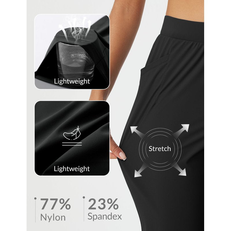 Womens Business Casual Travel Pants with Pockets - Baleaf Black, Size S – Variation: Black Full S