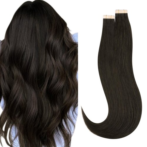 HOTBANANA Tape in Hair Extensions, 20 Inch 40pcs 100g Dark Brown Tape in Hair Extensions Human Hair Tape Hair Extensions Straight Remy Human Hair Tape in Extensions