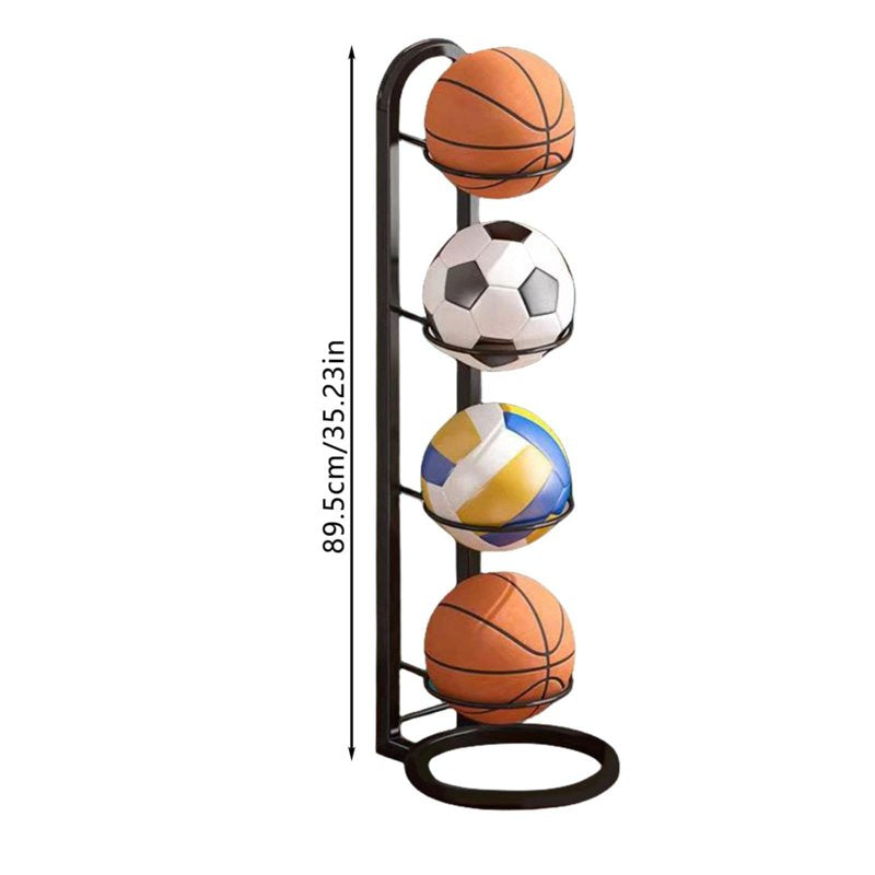 Vertical Sports Equipment Storage Rack Multi-Layer Metal Organizer for Basketball Football Volleyball