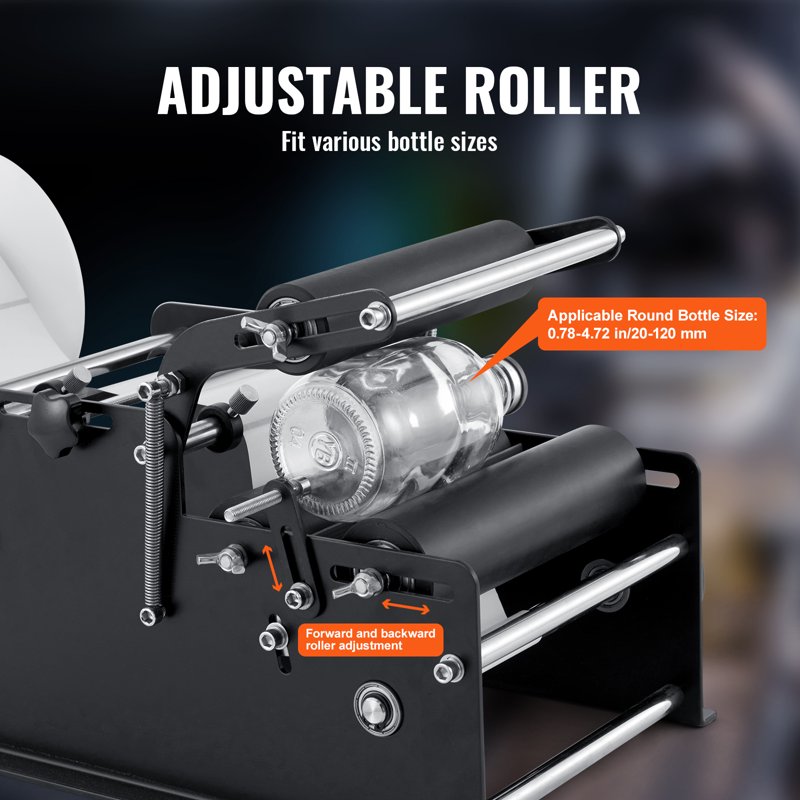 Manual Round Bottle Labeling Machine - Efficient Label Applicator for 15-20 Bottles/Min