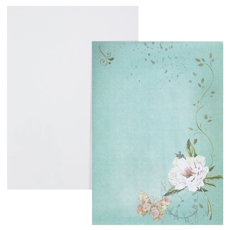 Vintage Gold Border Letter Stationery Set with Envelopes - 60 Sheets & 30 Envelopes, 7.25 x 10.2 Inches