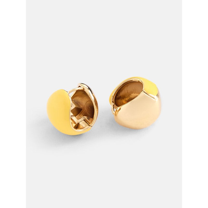 Two-Tone Hoop Earrings for Women - Hypoallergenic Gold & Enamel Design