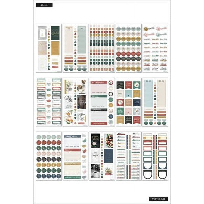 Farmhouse Style Sticker Pack for Planners - 30 Sheets, 1011 Multi-Colored Stickers