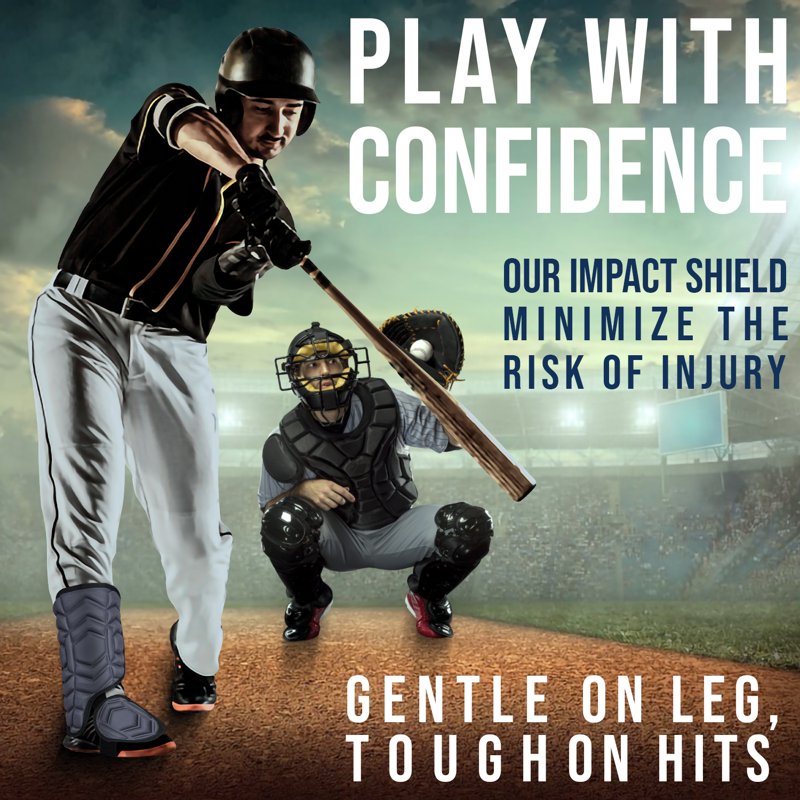 Baseball Batting Leg Guard with Adjustable Straps Youth & Adult Protection