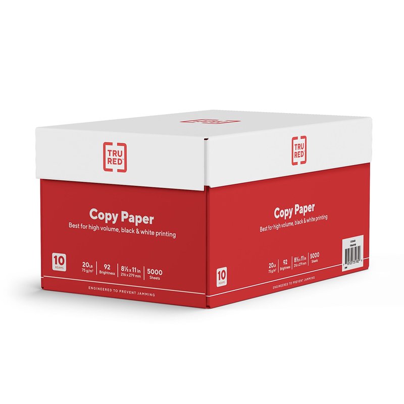 8.5 x 11 Printer Paper - 20lb, Bright White, 500 Sheets, 10 Reams