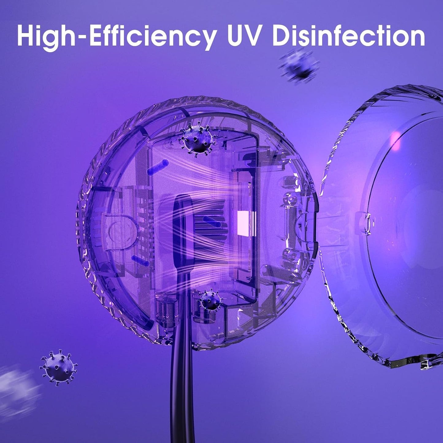 UV Toothbrush Sanitizer Holder – Wall-Mounted Bathroom Accessory for Home & Travel (Black)