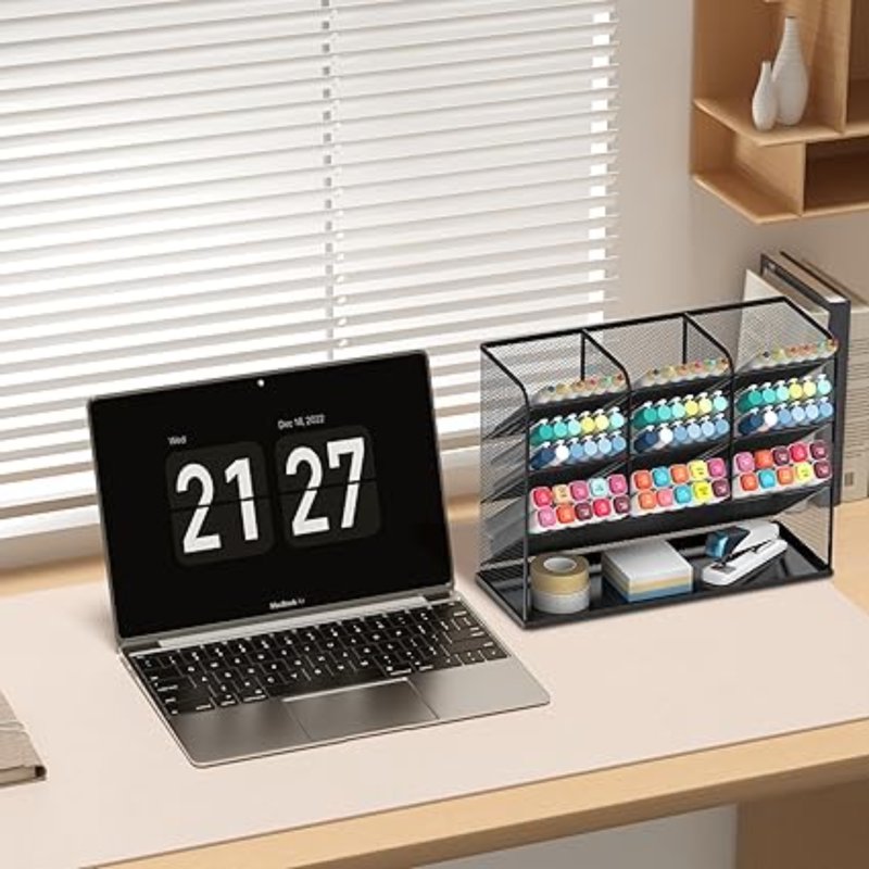 Mesh Desk Organizer with 10 Compartments for Office & Home Storage