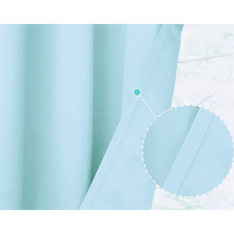 Thermal Blackout Window Curtain Panel 28x36 Grommet Light Blue Energy Efficient