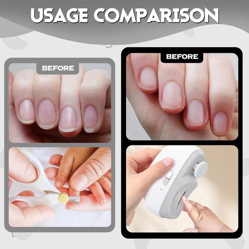 3 in 1 Automatic Electric Nail Clipper Polishing, Electric Toenail Trimmer Clippers for Seniors Adult, Safe Convenient Electric Nail Trimmer Cutter Nail File Clip Storage 2 Speeds, White