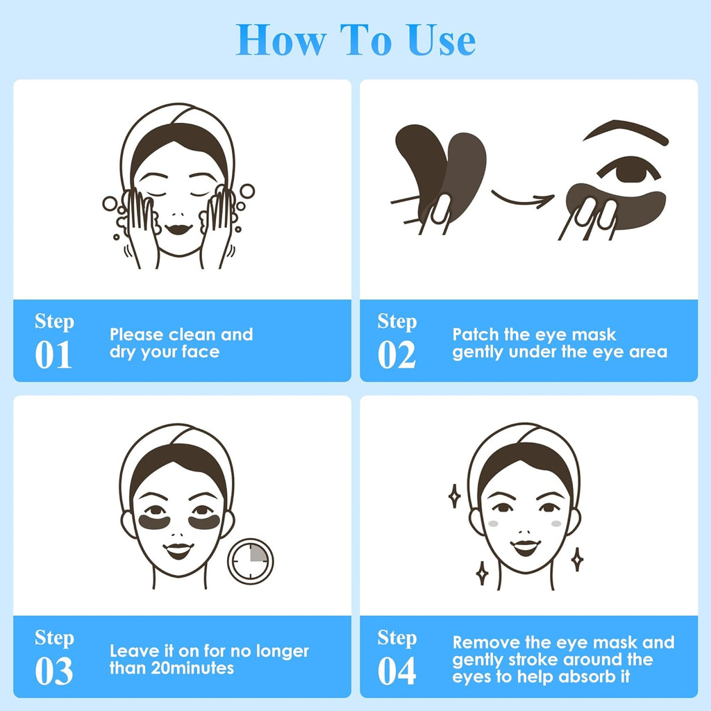 Under Eye Patches (30 Pairs), 24K Gold Under Eye Mask for Puffy Eyes, Dark Circles,Bags and Wrinkles with Collagen,Relieves Pressure and Reduces Wrinkles,Revitalises and Refreshes Your Skin