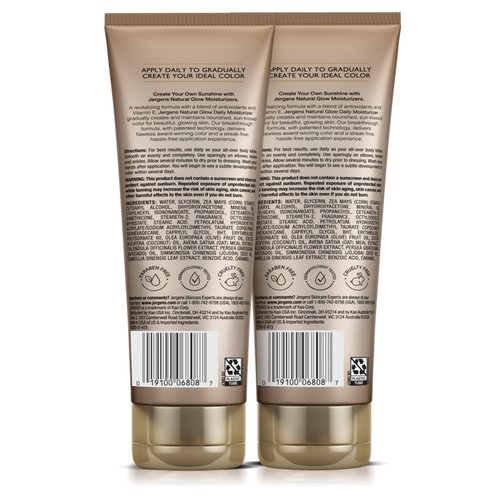 Jergens Natural Glow Sunless Tanning Lotion, Self Tanner, Fair to Medium Skin Tone, Daily Moisturizer, 7.5 Oz (Pack of 2)