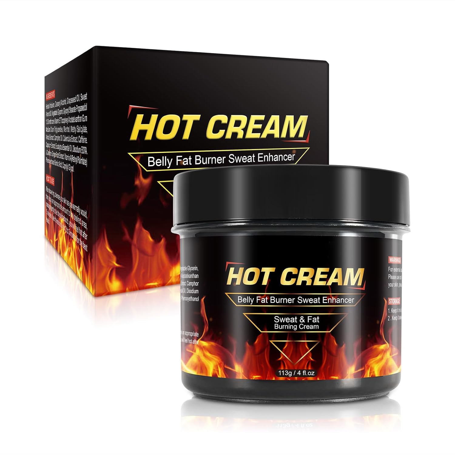 Hot Sweat Cream, Fat Burning Creams for Belly Natural Weight Loss Cream Weight Loss Workout Enhancer for Women and Men Cellulite Treatment for Thighs Legs Abdomen Arms and Buttocks