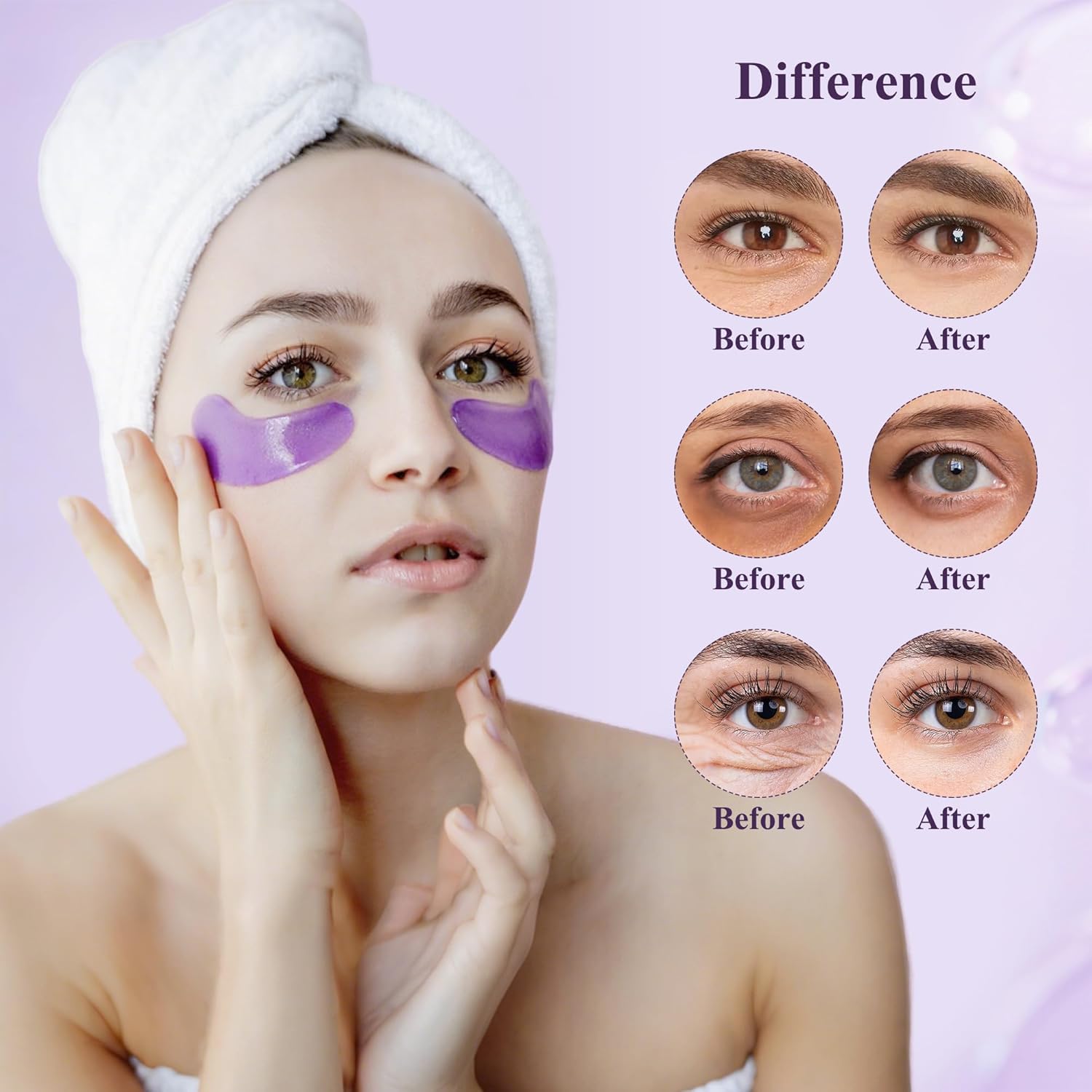 Under Eye Patches (30 Pairs), 24K Gold Under Eye Mask for Puffy Eyes, Dark Circles,Bags and Wrinkles with Collagen,Relieves Pressure and Reduces Wrinkles,Revitalises and Refreshes Your Skin