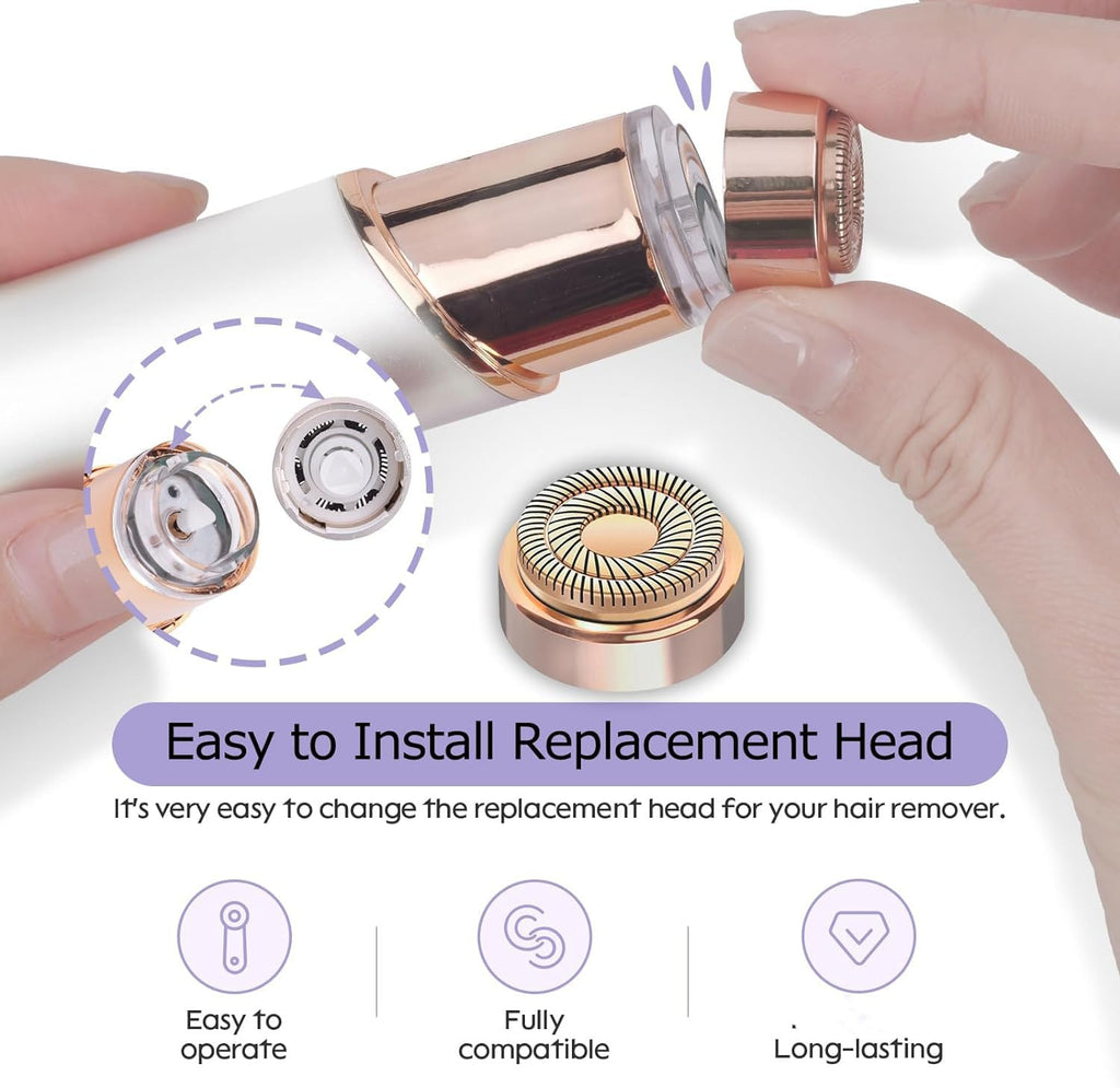 Flawless Facial Hair Remover Replacement Heads - Gen 2 (4 Pack) for Women