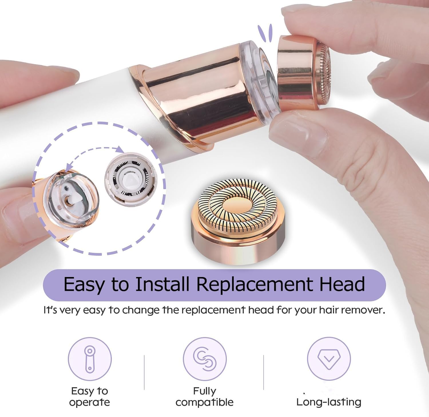 Flawless Facial Hair Remover Replacement Heads - Gen 2 (4 Pack) for Women
