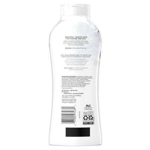 Olay Fresh Outlast White Strawberry & Mint Scent Body Wash for Women, 22 fl oz (Pack of 4)