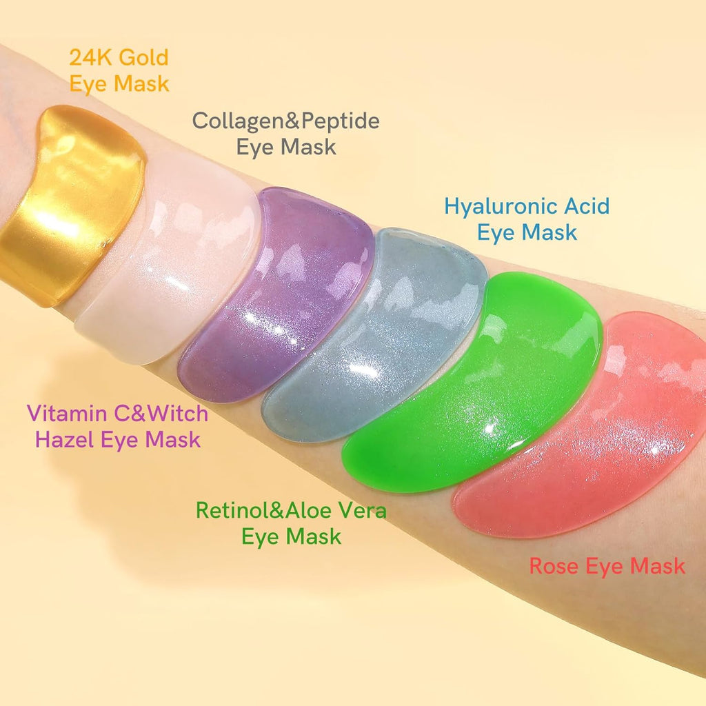 Under Eye Patches Gold and Hyaluronic Acid for puffy eyes,Rose Eye Masks for Dark Circles and Puffiness skin care Smooth Wrinkles products 30 Pairs