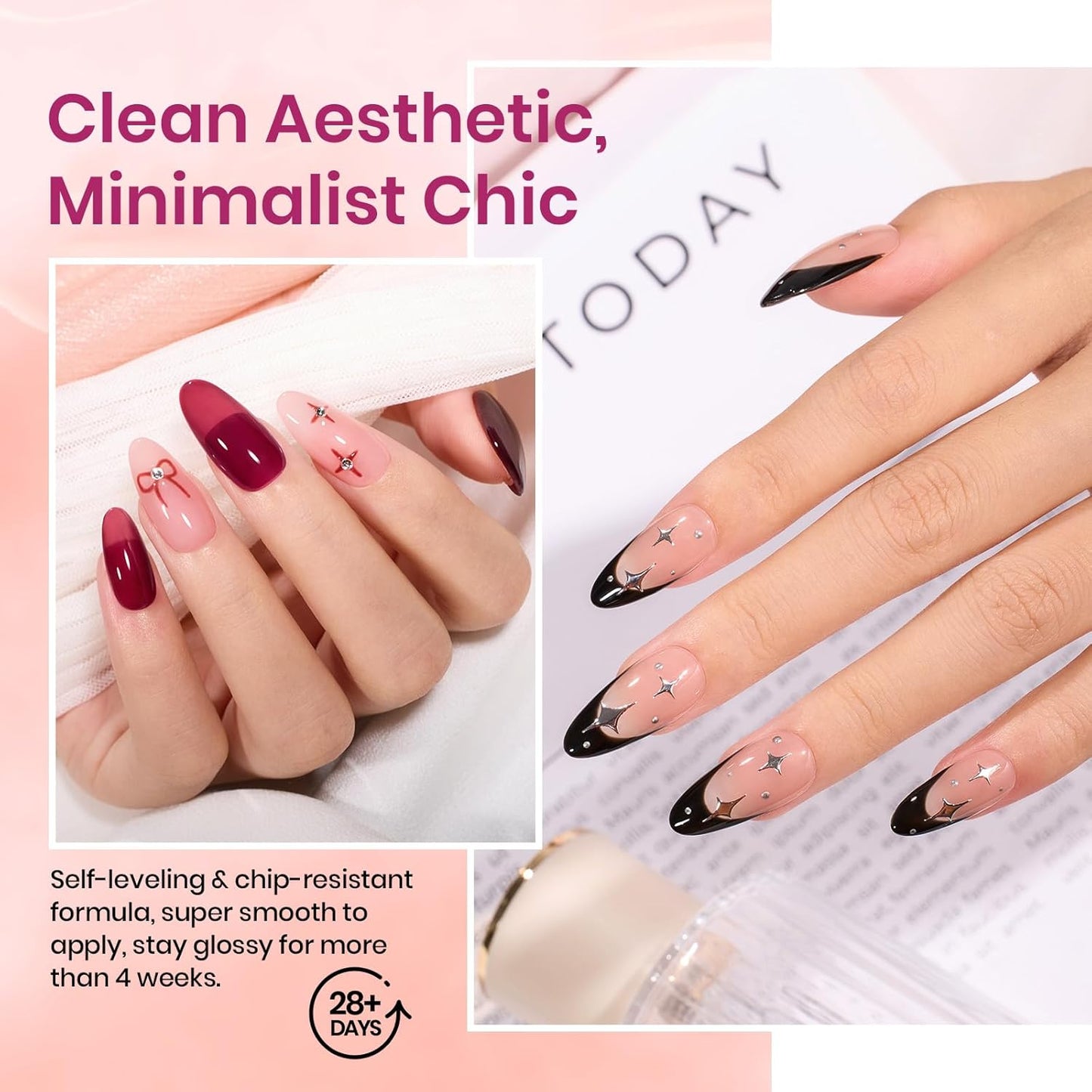 Beetles 6-Pack Fall Gel Nail Polish Set - Brown, Green, Yellow, Burgundy & Glitter - Soak Off UV/LED Manicure Gift for Women