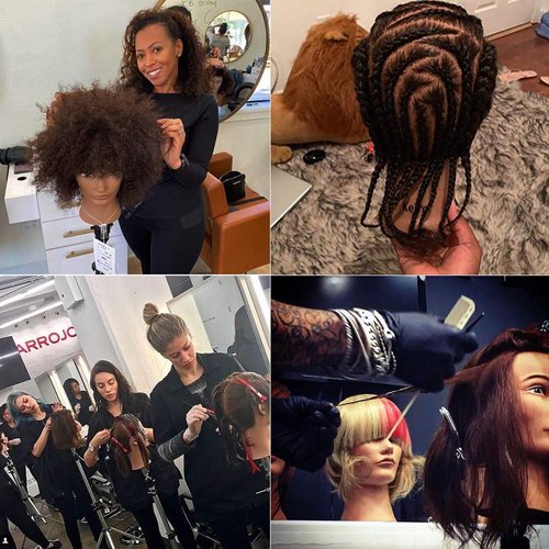 Morris Mannequin Head With 100% Human Hair Curly Hair Training Head Manikin Head Cosmetology Doll Head for Hairdresser Girls Practice Styling Braiding with Clamp Stand (SY)