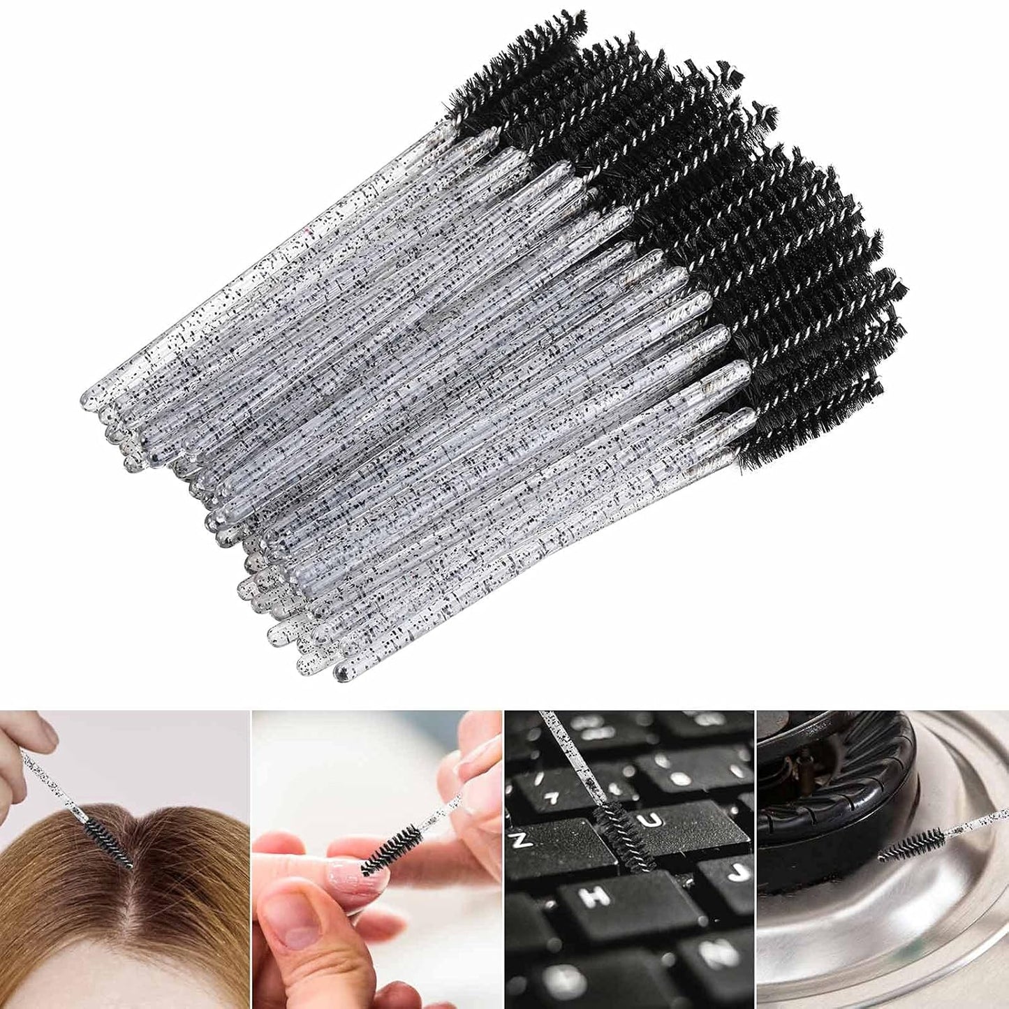 500 Disposable Mascara Wands - Colorful Eyelash Brushes & Spoolies for Extensions