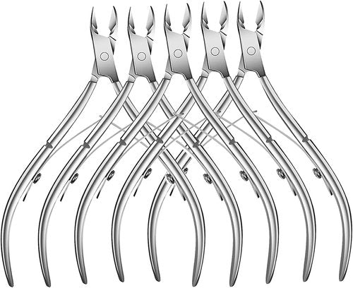 5 Packs Cuticle Trimmer, Cuticle Nippers Professional Stainless Steel Cuticle Cutter Clippers Cuticle Remover, Pedicure Manicure Tools for Fingernails and Toenails