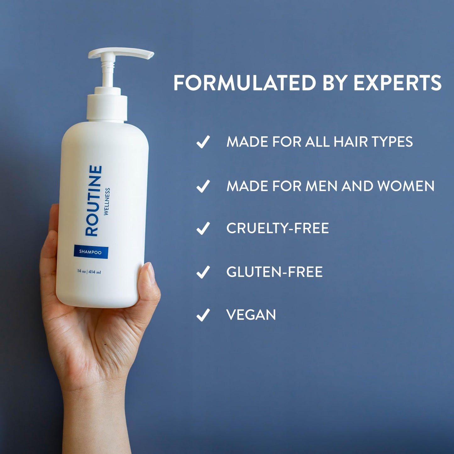 Routine Wellness Anti-Thinning Shampoo for Thinning Hair - Biotin DHT Blocker Women & Men - Color Safe Shampoo for Hair Loss & Healthy Growth - Rose Hips - 14oz