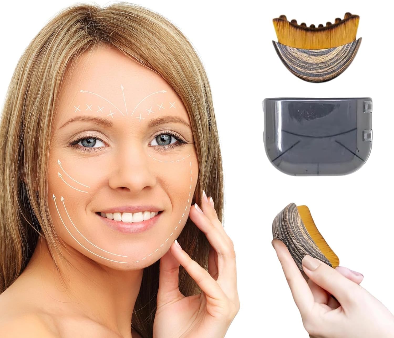 New Lymphatic Contour Face Brush, Lymphatic Drainage Massager for Face,Ergonomically Designed to Fit The Skin Precisely and Relieve Fatigue