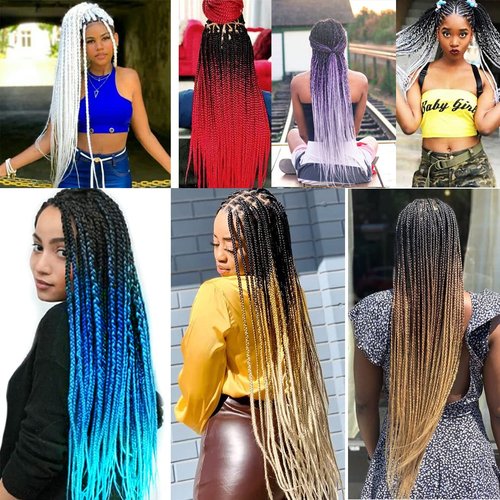 Pre Stretched Braiding Hair Extensions 20 Inch 8 Packs Professional Synthetic Braid Hair for women Crochet Braids Soft Yaki Texture Hot Water Setting(20",mixed black & sliver)