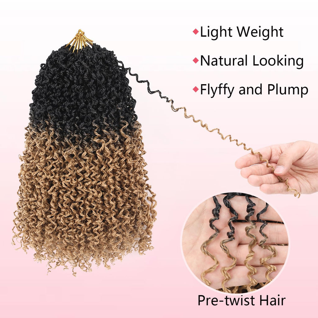 Yanky Twist Crochet Hair 14 Inch 9 Packs Passion Twist Crochet Hair Pre-twisted Fluffy Mini Crochet Twists Hair Crochet Braids Hair 1B/27#
