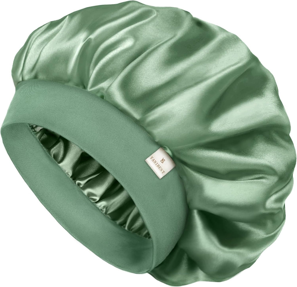 YANIBEST Silk Bonnet for Men Women Hair Bonnet for Sleeping Double Layer Satin Bonnets for Black Women Curly Hair Sleep Cap
