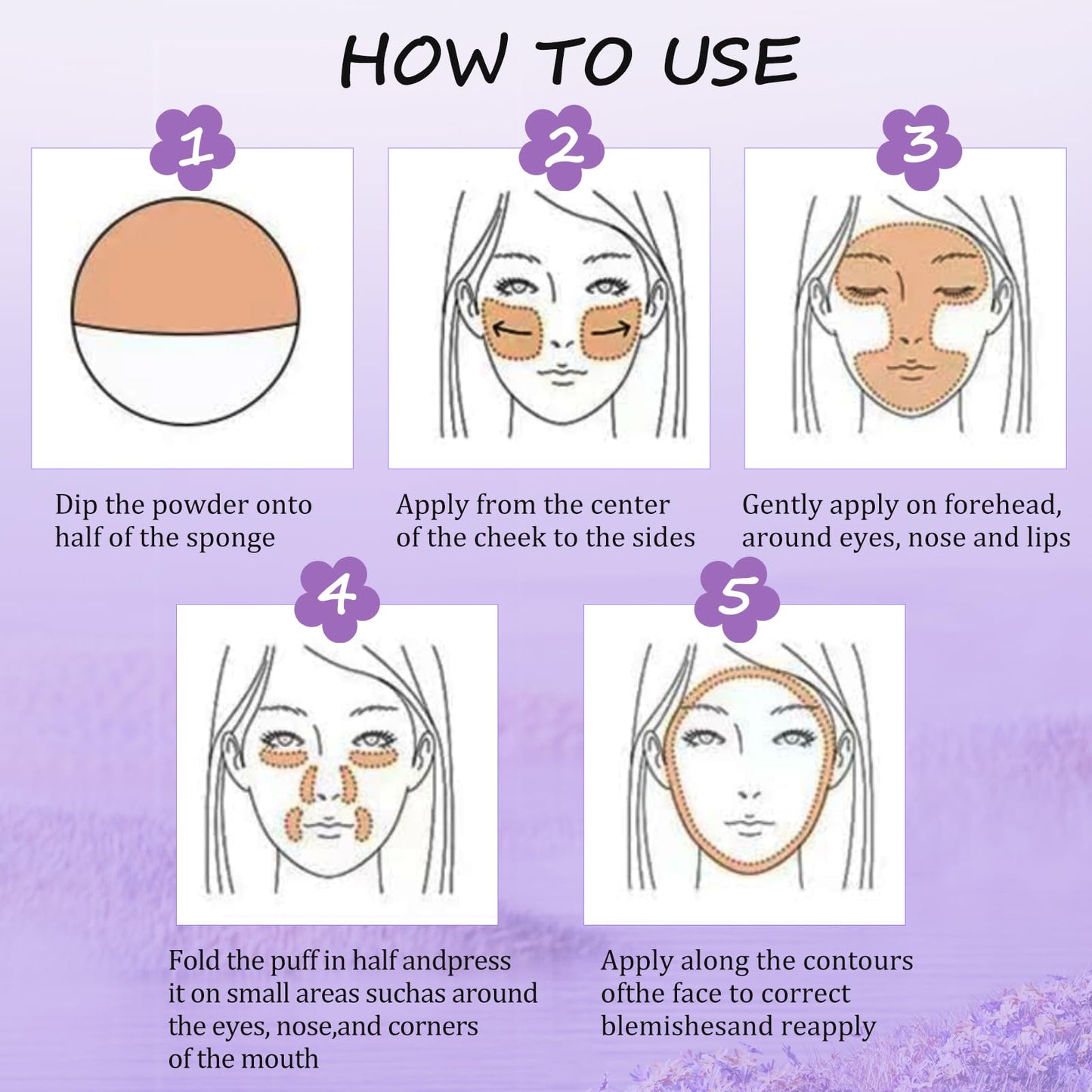 Chillab Lavender Matte Powder, Chillab Lavender Matte Powder Oil Control, Chillab Polvo Compacto with Mini Powder Puff, for Silky Blurring Oil Control Long-Lasting Makeup