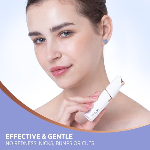 KRADAA Facial Hair Removal for Women: Rechargeable Hair Removal Device - Painless Womens Face Razor Peach Fuzz (White)