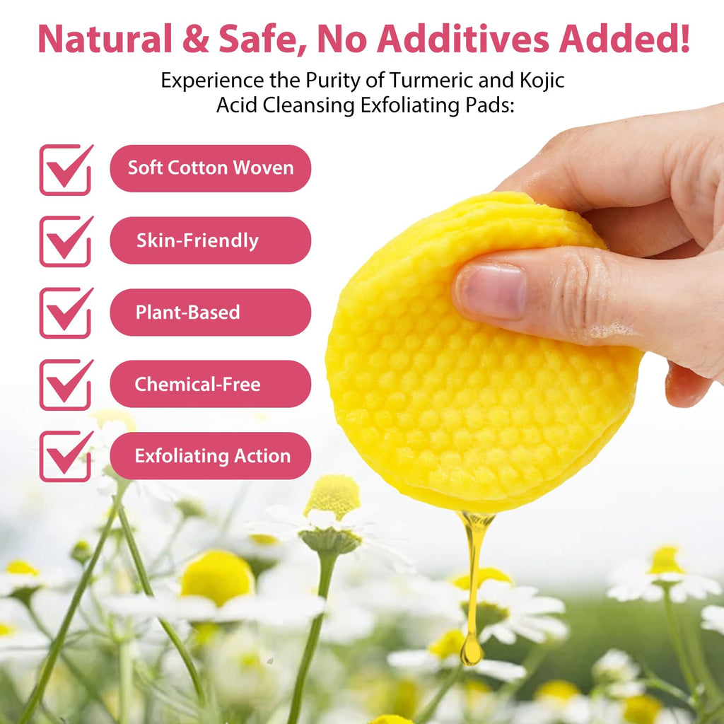Turmeric Cleansing Pads for Dark Spots,Turmeric Cleansing Pads for face,Turmeric Face Scrub Pads,Turmeric Pads for Face Cleansing and Exfoliation (60 PCS)