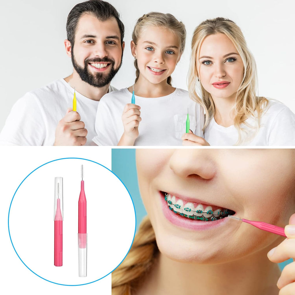RAZOKO Interdental Brush, Flossing Head,Easy Use Tooth Cleaning Tool (1Pack(2.5mm/3mm)-88pcs)