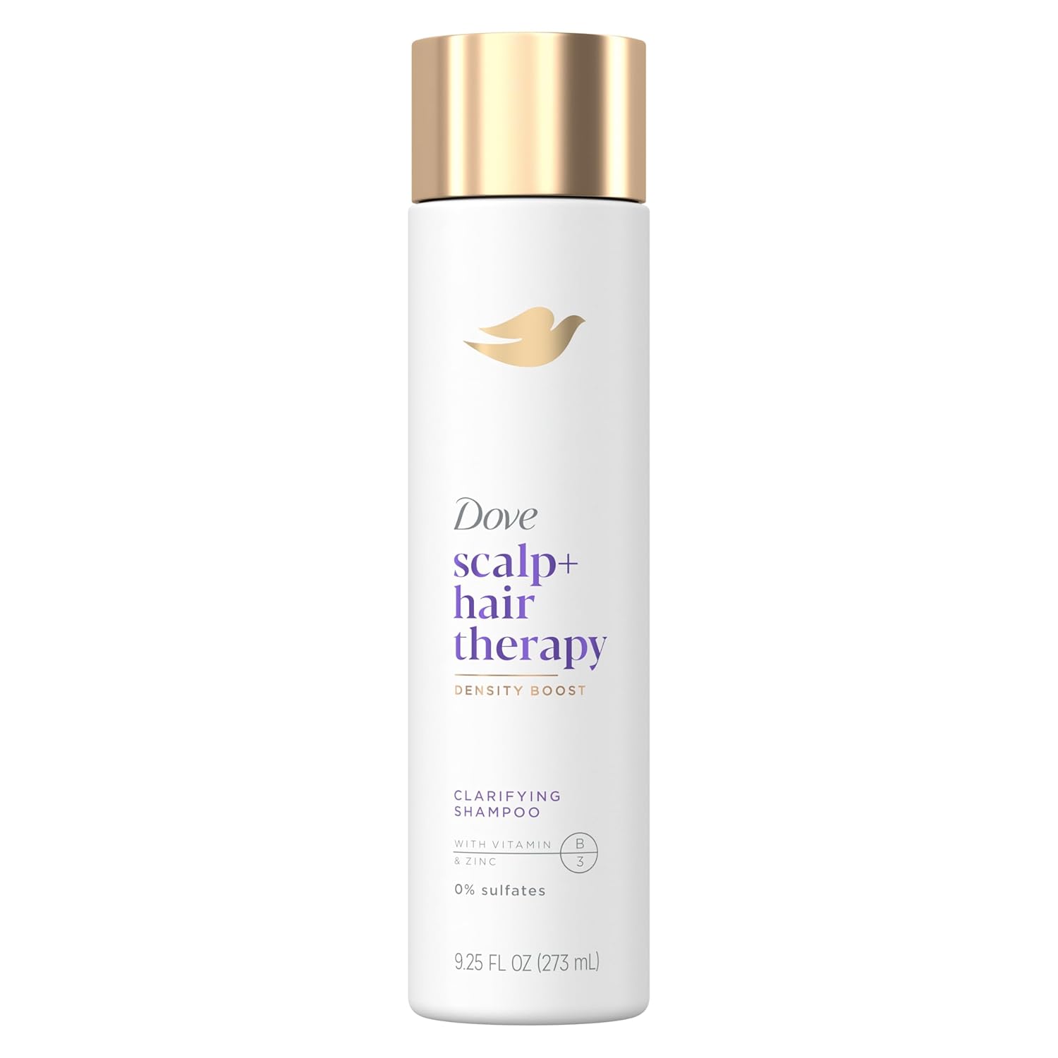 Dove Density Boost Clarifying Shampoo Scalp + Hair Therapy for Gentle Cleansing, with Vitamin B3, Zinc and 0% sulfates, 9.25 oz