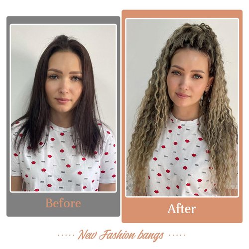 Lounoke 24 Inch Double Ended Dreadlock Extensions Sets, 20 Strands 3 In 1 Mixed Synthetic Dreads Extensions, Gray to White Straight&Curly&Boho Handmade Dreads Hippie Style Dreadlocks for Woman