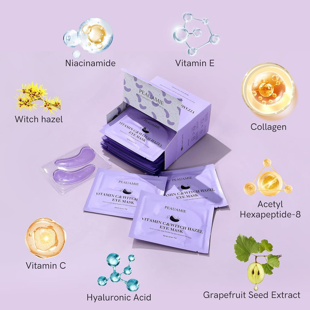 Under Eye Patches Gold and Hyaluronic Acid for puffy eyes,Rose Eye Masks for Dark Circles and Puffiness skin care Smooth Wrinkles products 30 Pairs