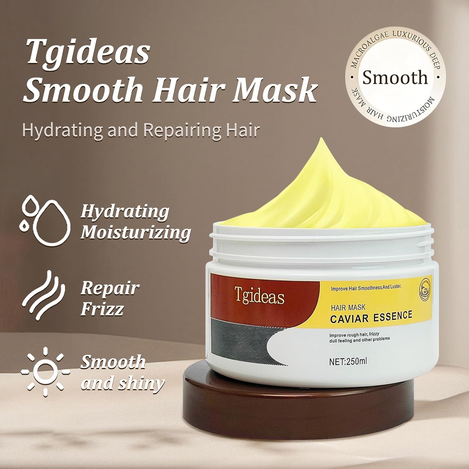 Hydrating Collagen Hair Mask - Deep Repair Treatment for Dry, Damaged Hair - 8.45 Oz