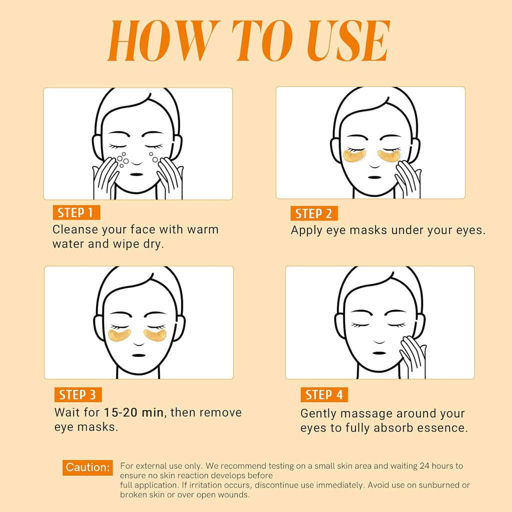Under Eye Patches Gold and Hyaluronic Acid for puffy eyes,Rose Eye Masks for Dark Circles and Puffiness skin care Smooth Wrinkles products 30 Pairs