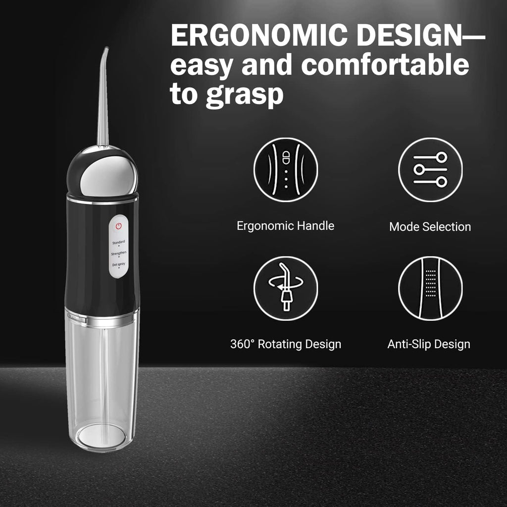 Water-Flosser-Cordless-Teeth-Cleaner Somall Water Dental Flosser with 3 Modes 4 Jets Rechargeable Dental Oral Irrigator for Home Travel (Premium Black)