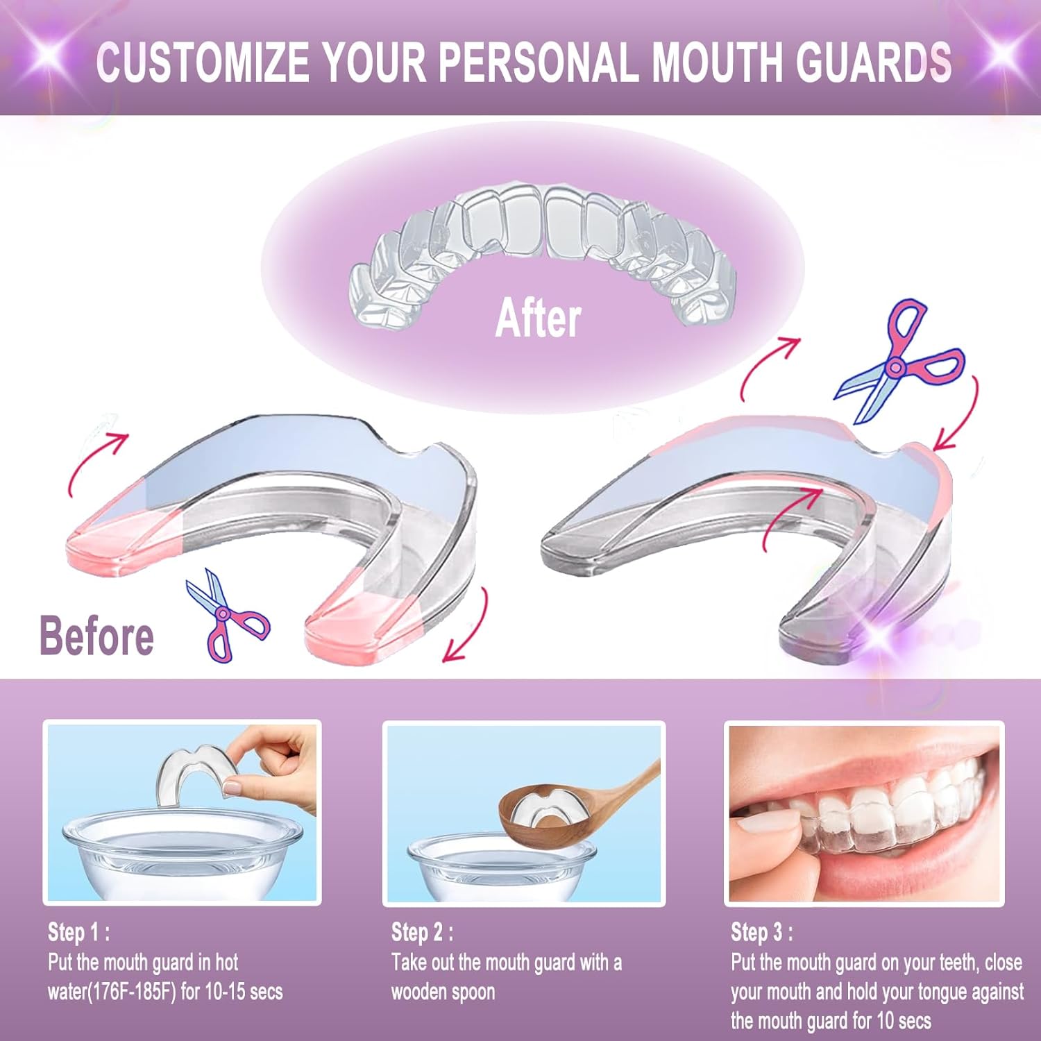 Mouth Guard for Grinding Teeth at Night,8 Pack Night Guards for Teeth Grinding,2 Size Mouth Guard for Sleeping,Reusable Mouth Guards for Clenching Teeth at Night