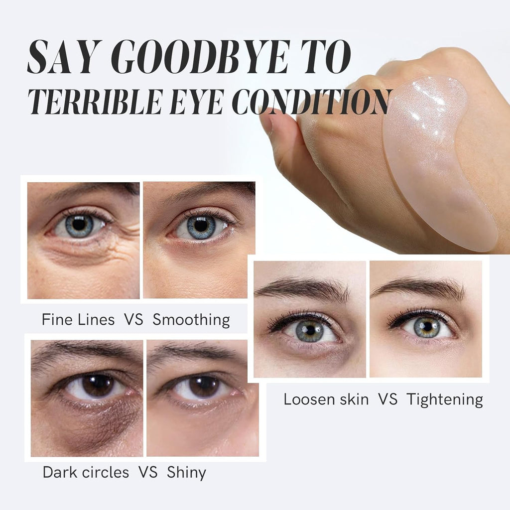 Under Eye Patches Gold and Hyaluronic Acid for puffy eyes,Rose Eye Masks for Dark Circles and Puffiness skin care Smooth Wrinkles products 30 Pairs