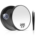 MIYADIVA 40X Magnifying Mirror, 3.5 Inch Round Compact Mirror with Suction Cup, Stainless Steel Tweezers, Perfect for Makeup, Eyebrows, Beards, Travel