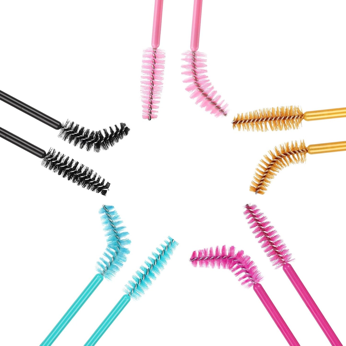 500 Disposable Mascara Wands - Colorful Eyelash Brushes & Spoolies for Extensions